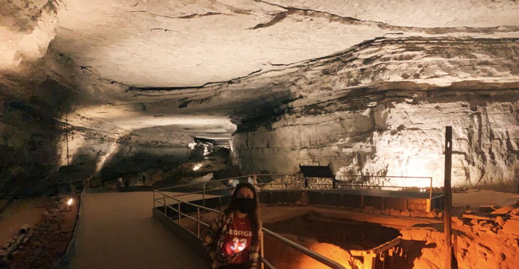 mask in a cave