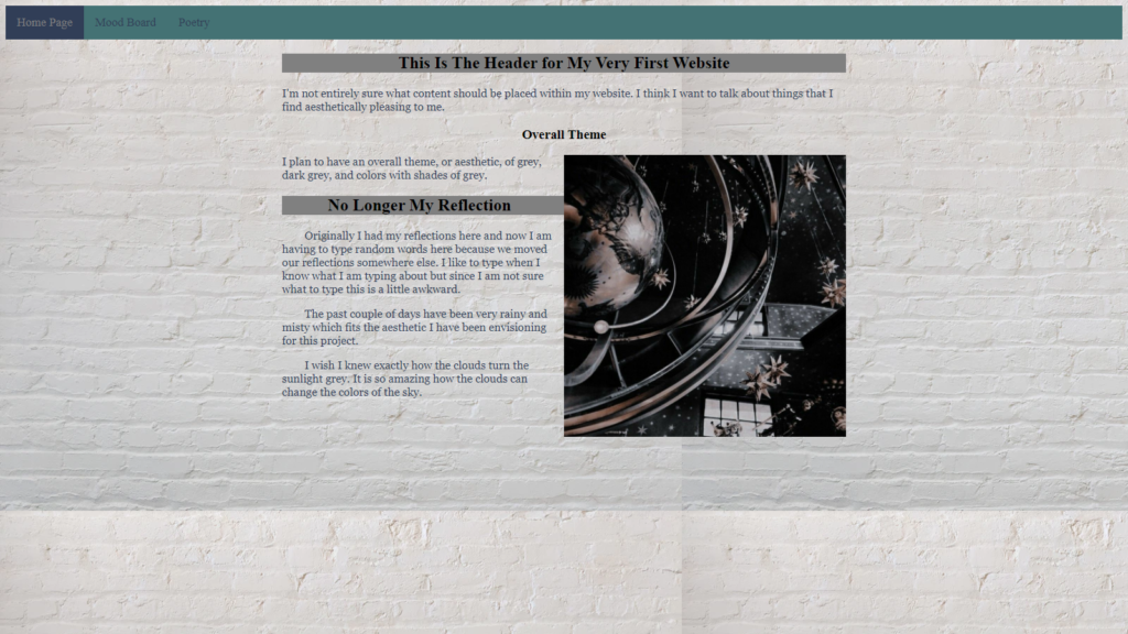 screen shot of website