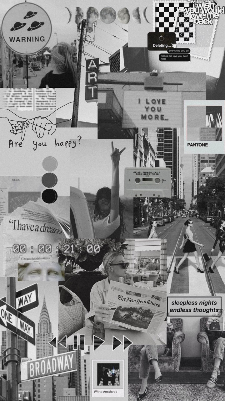 Black and white city mood board
